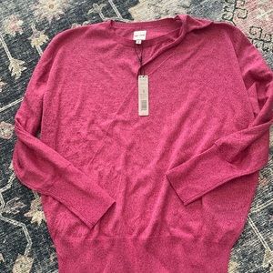 Nic+Zoe pink knit top sweater S NWT